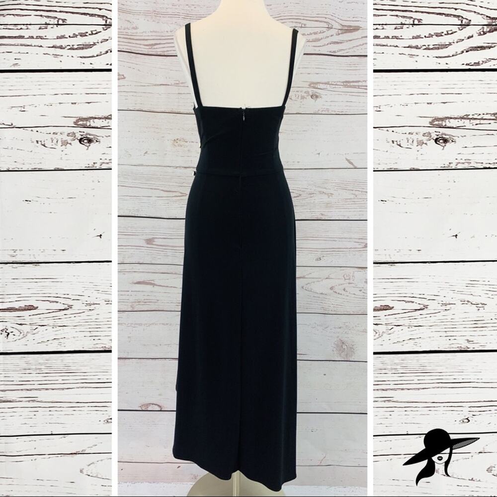 Cachet black high low rhinestones slit like new - Picture 2 of 11